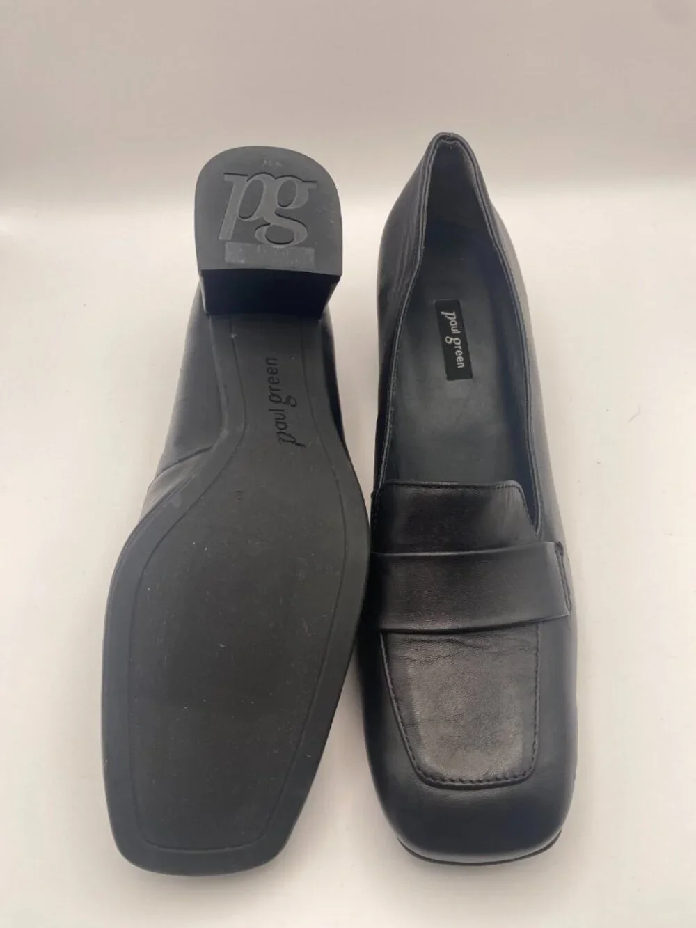 Paul Green Womens Winona Loafer Pump In Black Leather Sz 10.5